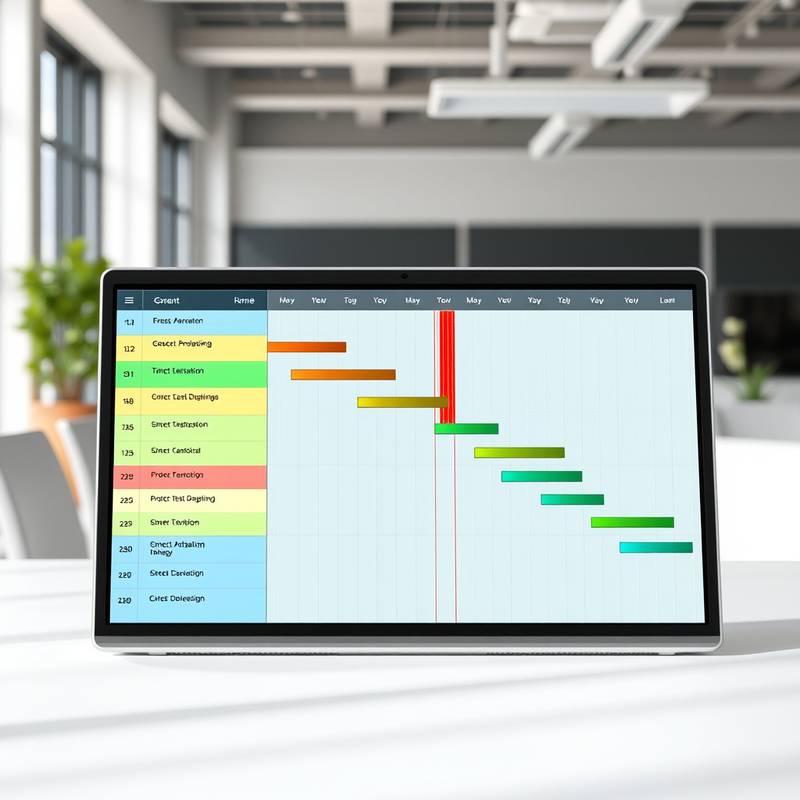 Imagen del curso de Gestión de Proyectos mostrando un diagrama de Gantt y herramientas de planificación.