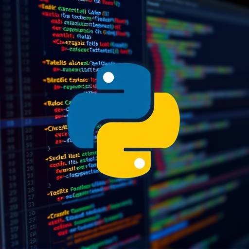Imagen del curso de Python mostrando el logo de Python superpuesto sobre líneas de código en un editor.